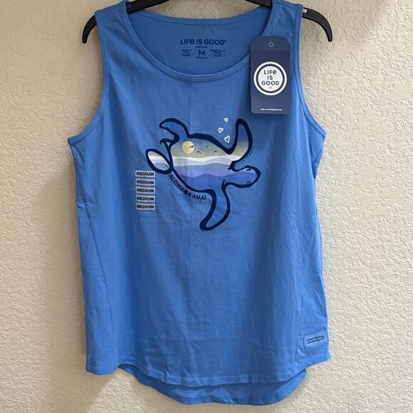Women's Life is Good Kauai, HI Sea Turtle High-Low Crusher Tank, Size M,… - Picture 7 of 15